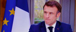 Emmanuel Macron bei einem TV-Interview im französischen Fernsehen.