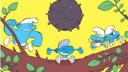 So sehen die Schlümpfe aus der Feder des französischen Comiczeichners Tébo aus.