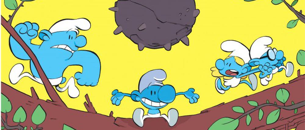 So sehen die Schlümpfe aus der Feder des französischen Comiczeichners Tébo aus.
