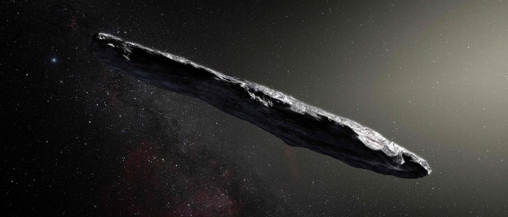 Die Astronomen kamen zu dem Schluss, dass Oumuamua entweder wie ein Pfannkuchen oder wie eine Zigarre geformt sein muss.