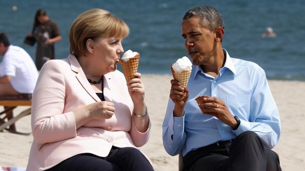 Kontext ist alles:  Wie wahrscheinlich ist es, dass dieses Bild mit Angela Merkel, Barack Obama und Eiscreme am Strand echt ist?