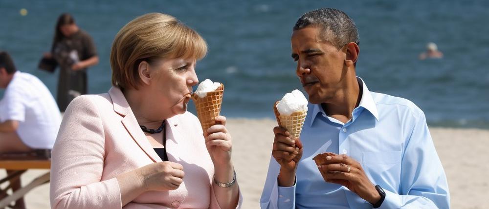 Kontext ist alles:  Wie wahrscheinlich ist es, dass dieses Bild mit Angela Merkel, Barack Obama und Eiscreme am Strand echt ist?