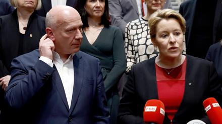 Fürs Klima, gegen den Klimavolksentscheid: Kai Wegner und Franziska Gifffey.