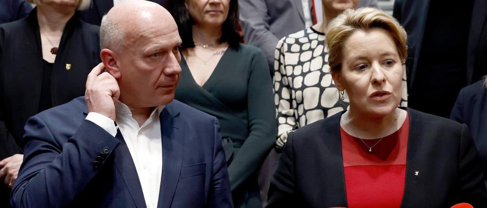 Fürs Klima, gegen den Klimavolksentscheid: Kai Wegner und Franziska Gifffey.