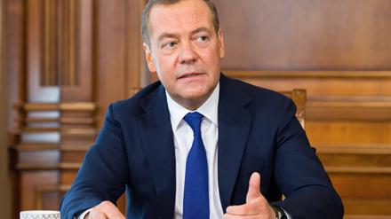 Dmitri Medwedew am 22. März in einem Interview