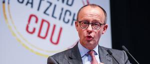 Friedrich Merz, CDU-Vorsitzender, spricht auf der CDU-Regionalkonferenz.