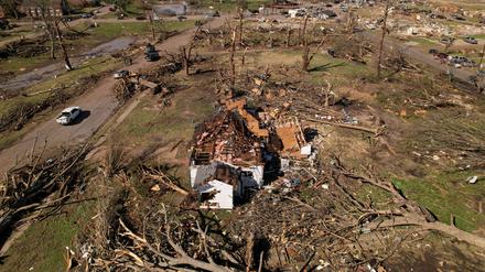 Eine Luftaufnahme der Zerstörungen in Mississippi.