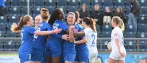Seltene Freude bei den Fußballerinnen von Turbine Potsdam.