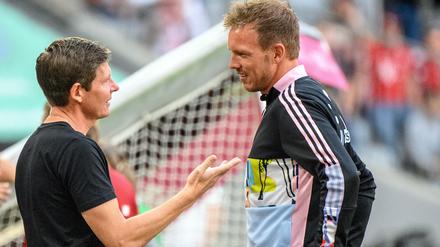 Neben Julian Nagelsmann (r.) soll auch Frankfurts Oliver Glasner bei den Spurs ein Thema sein.