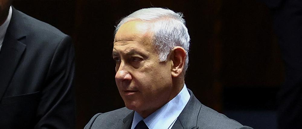 Der israelische Premierminister Benjamin Netanjahu nimmt an einer Sitzung in der Knesset, dem israelischen Parlament, teil.