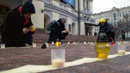 Trauerbekundung in der ukrainischen Hauptstadt Kyiv.