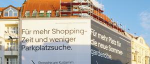 Dieses Wilmersdorfer Haus am Hohenzollerndamm / Ecke Uhlandstraße wurde in den vergangenen Jahren mehrmals von Werbepostern verhüllt.