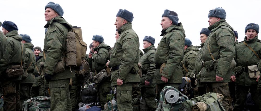 Verabschiedung russischer Rekruten in Kasan im vergangenen Oktober. 