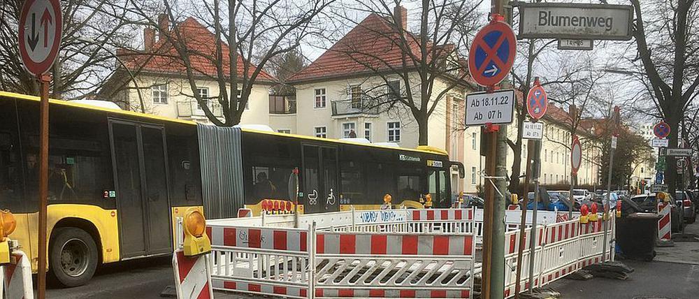 Die Langstrecken-Baustelle Blumenweg/Gersdorfstraße