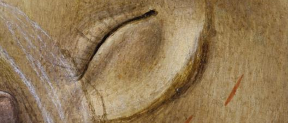 In diesem Bildausschnitt aus Botticellis „Beweinung Christi“ erkennen Fachleute, dass die Farbe mit Eigelb angerührt wurde.