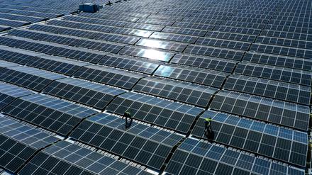 Solar Panel auf einer Fotovoltaik-Anlage in Haltern.