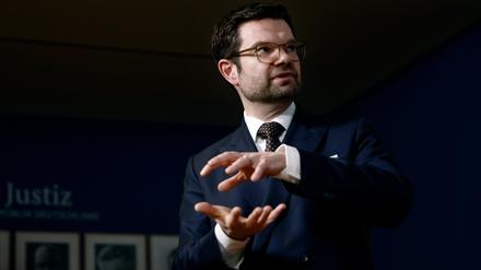 Marco Buschmann (FDP), Bundesminister der Justiz, nach dem gemeinsamen Pressestatement von Bund und Ländern zum Digitalgipfel.