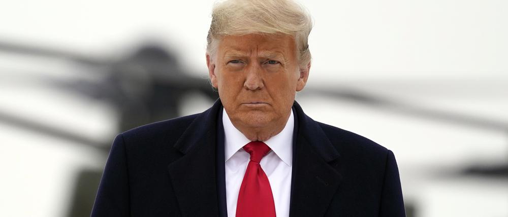 Donald Trump bei einer seiner letzten Reisen als US-Präsident: Besichtigung der Grenze in Texas im Januar 2021. 
