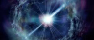 Zu sehen war der Gammablitz, entstanden 1,9 Milliarden Lichtjahre entfernt, mit dem menschlichen Auge nicht.