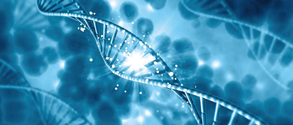 3D render of a medical background with DNA strands