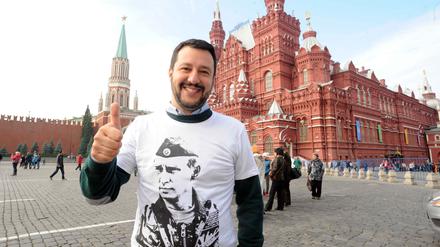 Italy, Rome - June 5, 2018 Matteo Salvini, leader of Lega and Interior Minister pictured in Moscow during his trip in Russia December 2017 Twitter photo