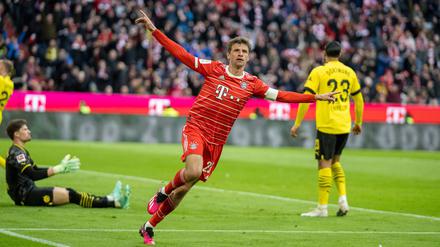 Thomas Müller traf beim 4:2 gegen Borussia Dortmund doppelt. 
