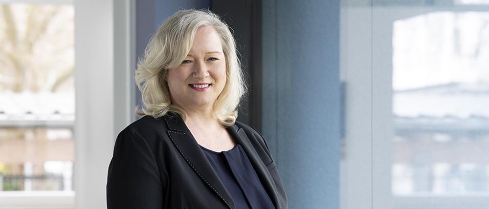 Sabine Brase, die frühere Geschäftsführerin „Pflege – Bildung – Zukunft“ am Klinikum „Ernst von Bergmann“, bei ihrem Einstand in Potsdam 2023.