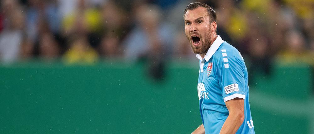 Wie man ihn kennt: Kevin Großkreutz – hier 2019.