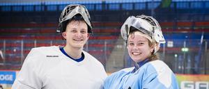 Robin Ebelt und Amelie Lehmann spielen beide bei United on Ice. Im Tor geht kaum ein Weg an ihnen vorbei.