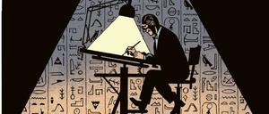 Edgar Pierre Jacobs bei der Arbeit.