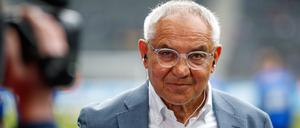 Felix Magath, damaliger Cheftrainer von Hertha BSC, spricht in einem Interview vor dem Spiel. Magath traut Union viel zu.