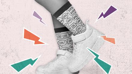 Neu in Berlin – Textbotschaften auf Socken