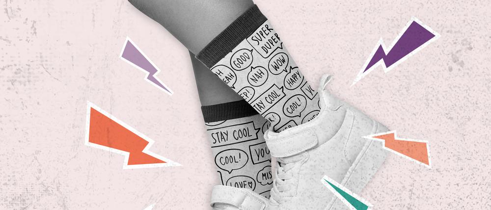 Neu in Berlin – Textbotschaften auf Socken