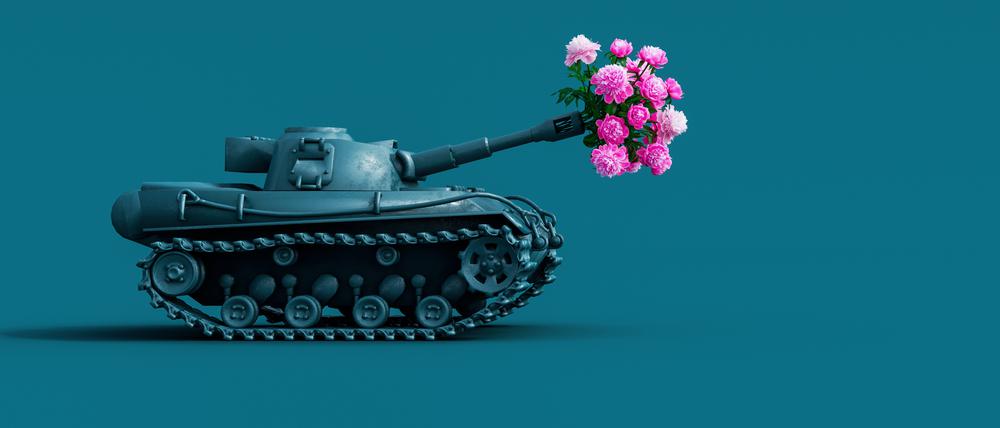 Blumen statt Bomben.