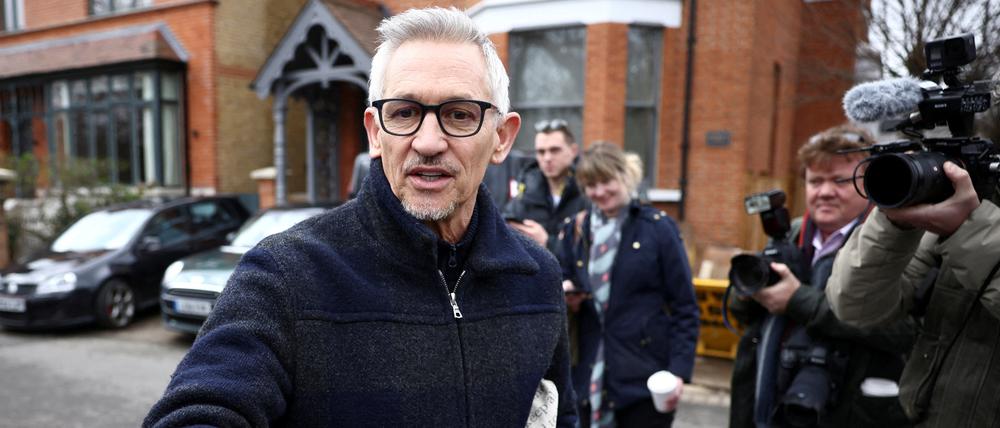 Gary Lineker vor seinem Haus in London.