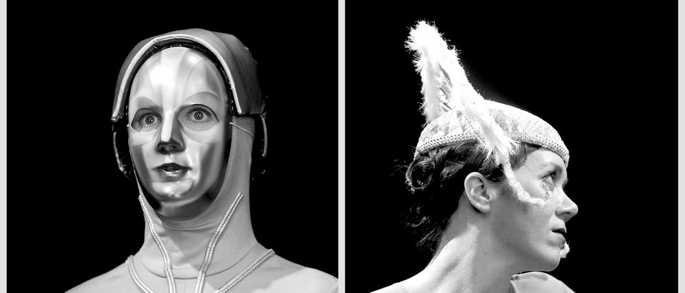 Feministischer Audio-Bot. Wo Alexa immer Ja sagt, geht Sophy Gray von Nadja Verena Marcin in die Verweigerung - und sieht dabei aus wie der Maschinenmensch Maria von Fritz Lang.