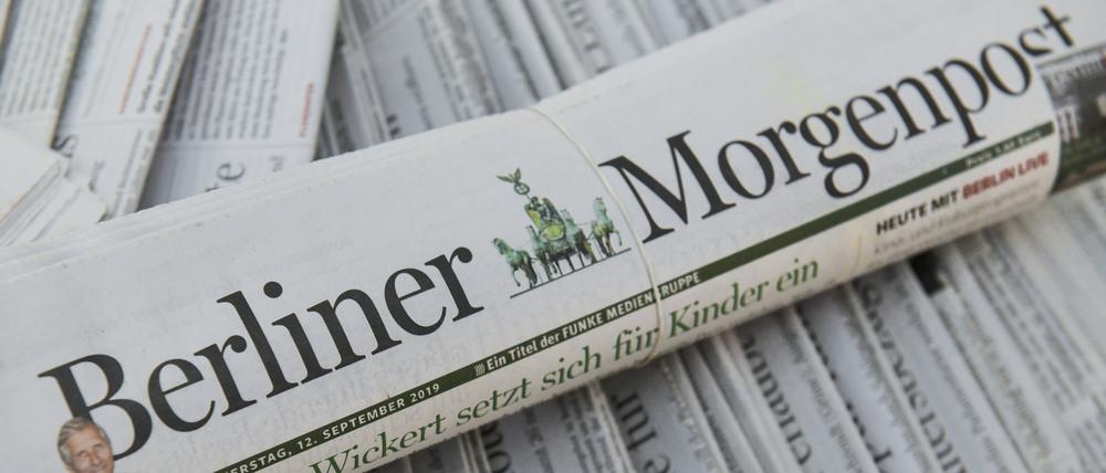 Zeitungsstapel, Tageszeitung Berliner Morgenpost  Newspaper stack, daily newspaper Berliner Morgenpost 