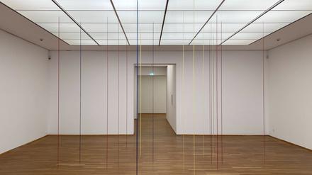 Fred Sandbacks minimalistische Hommage an Piet Mondrians Gemälde „Broadway Boogie Woogie“. 