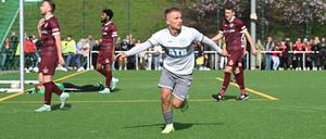 Spartas Lukas Rehbein traf zum 3:1 gegen den großen Favoriten BFC Dynamo.