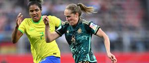 Sydney Lohmann kam in der zweiten Halbzeit zum Einsatz für die angeschlagene Alexandra Popp.