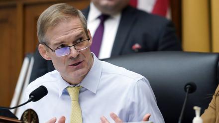 Der republikanische Kongressabgeordnete Jim Jordan spricht während einer Anhörung des Unterausschusses für Justiz des Repräsentantenhauses auf dem Capitol Hill (Archivfoto).