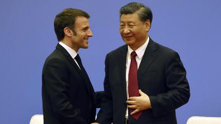 Emmanuel Macron und Xi Jinping.