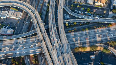 Der Highway von Santa Monica, Los Angeles.