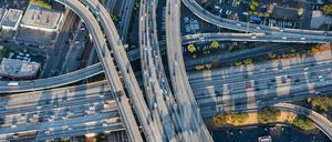 Der Highway von Santa Monica, Los Angeles. 