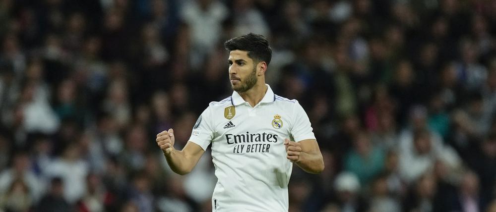 Marco Asensio von Real Madrid jubelt nach dem zweiten Tor seiner Mannschaft.