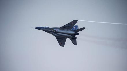Ein MiG-29-Kampfjet der polnischen Luftwaffe. Schon seit längerem möchte die Ukraine die Flugzege haben.