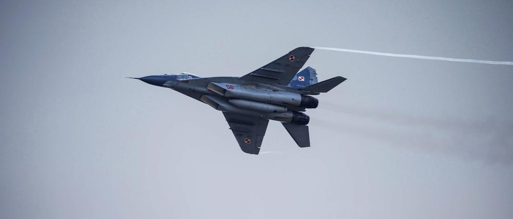 Ein MiG-29-Kampfjet der polnischen Luftwaffe. Schon seit längerem möchte die Ukraine die Flugzege haben.