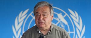 Antonio Guterres spricht bei einer Konferenz in Halane Mogadishu, Somalia.