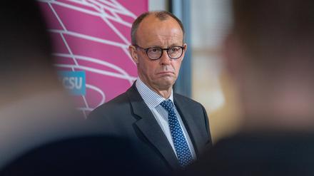 Friedrich Merz bei einer Fraktionssitzung der CDU/CSU-Bundestagsfraktion (Archivbild)