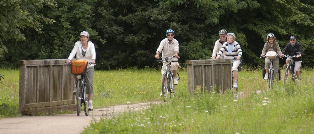 Das Wuhletal ist nicht nur bei Spaziergängern beliebt, sondern auch bei Radlern.